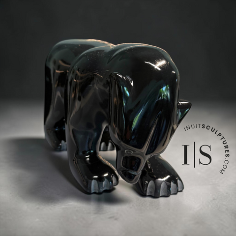 BOLD 12" Walking Bear by Ottokie Samayualie *Black Opal*
