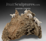 VINTAGE 13" Ivory Bears by Emily Illuitok *On The Beach*