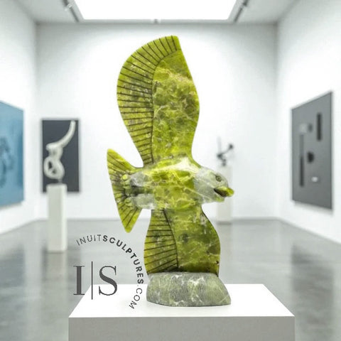 8" SIGNATURE Eagle with Fish by Pits Qimirpik *FIFA II*