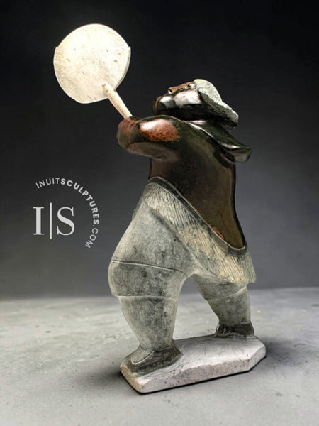 18" SIGNATURE Drum Dancer by Jaco Ishulutak *Sun Seeker*