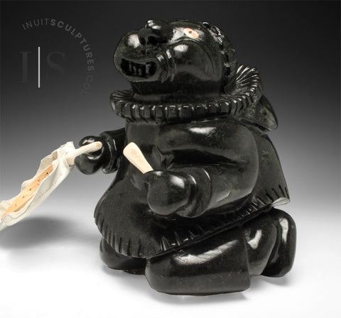 VINTAGE 10" SIGNATURE Shaman Spirit Hunter by Joanie Saittuq (1927)