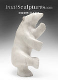 14" SIGNATURE Rare White Marble Dancing Bear by Nuna Parr *Vanilla Pudding*