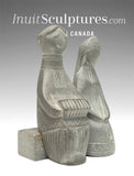 VINTAGE 4" Yup'ik Couple  by Unknown Russian Carver *Patience*