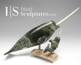 13" Narwhals Mother and Calf by Isaaci Oqutaq *Bonded Pair*
