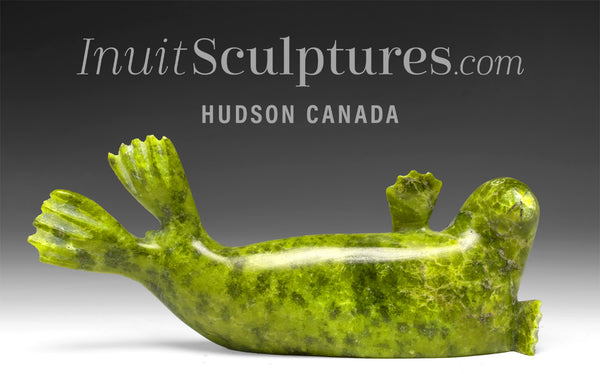 6" Basking Seal by the late Suati Qimirpik *Lean But Not Mean* EXHIBITION PIECE AUG 14