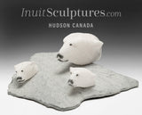 7" Swimming Polar Bears by Mazdak Darehshoripour *Cubs and Dad*