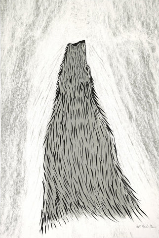 LAST COPY - 2023 Special Christmas Print by QUVIANAQTUK PUDLAT *Wolf In The Mist 2023*