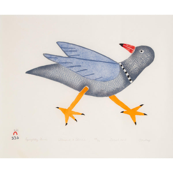LAST PRINT / VINTAGE Sprightly Bird by Ohotaq Mikkigak 2013
