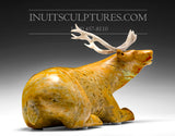 14" Masterpiece Resting Caribou by Bill Nasogaluak