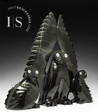 21" Owl Family by Adamie Qaumagiaq *Hands Up!*