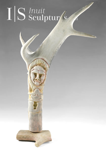 14” Caribou Totem by Lucas Aaluk *Family Tree*