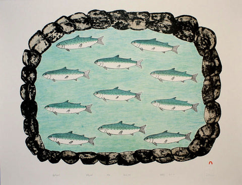 1995 IQQALUQAUT (FISH POND) by Kakulu Saggiaktok