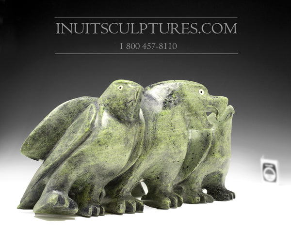 15"  Eagle Family by Kakee Ningeosiak *The Eagles Have Landed*