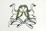 1970 GIRL WITH GULLS by Pitaloosie Saila