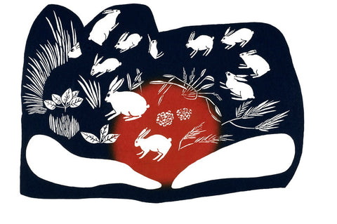 2006 RABBITS AT DAWN by Mayoreak Ashoona