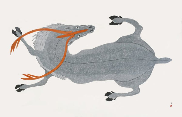 2022 PRINT Dorset Collection by QUVIANAQTUK PUDLAT *SILVER CARIBOU*