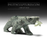 8" Green Bear with Fish by Allan Sheutiapik