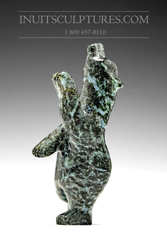 4" Aqua Blue Speckled Dancing Bear by Adamie Mathewsie