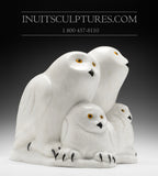 16" Owl Family by Famous Manasie Akpaliapik
