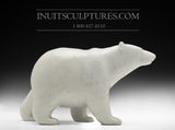 9" White Marble Walking Bear by Tim Pee