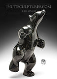 14" Shiny Black Two Way Dancing Bear by Tuk Nuna